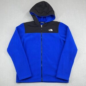 The North Face Youth XL 18/20 Blue Black Full Zip Fleece Hoodie‎ Kids Jacket